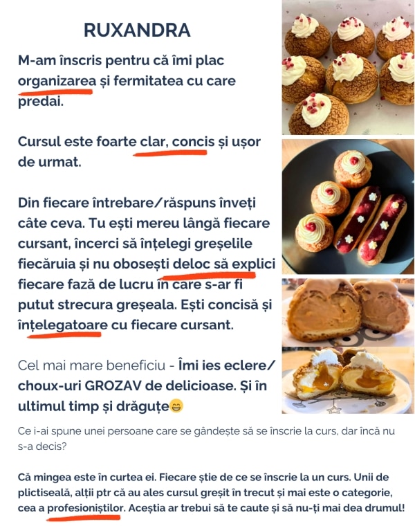 Feedback curs ecler choux Ruxandra