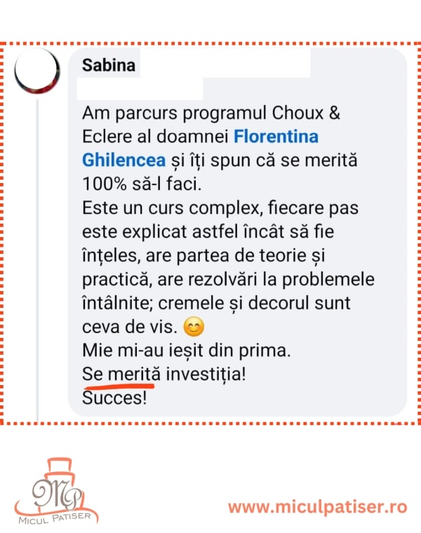 feedback curs eclere Sabina